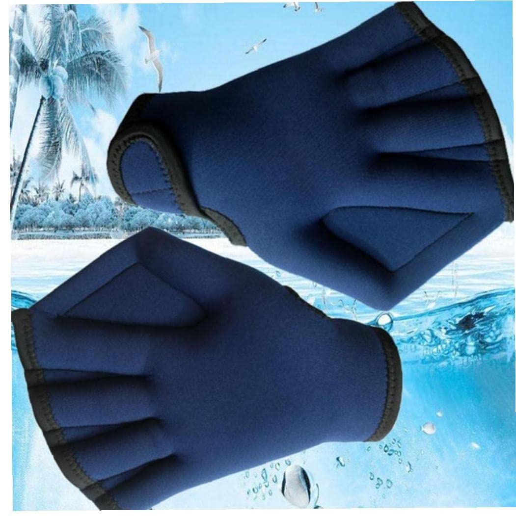 Zonster Swimming Gloves Webbed Aquatic Paddles Diving Hand Web for Men Women Adult Children Aquatic Fitness Water Resistance Training, Blue, One Size