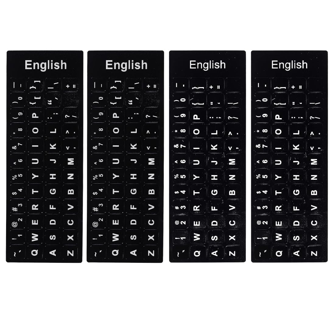 RGZD 4 Piezas Adhesivo para Teclado, Adhesivo Inglés Universal para Teclado (Mate), para Cualquier Teclado Estándar, Teclados De Portátiles