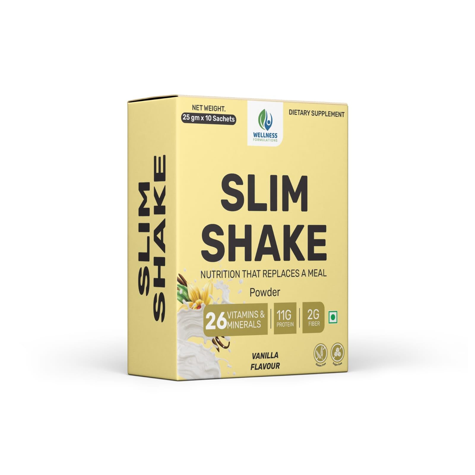 Vanilla Slim Shake Meal Replacement Nutrition Powder High Protein High Fiber Dietary Supplement with Vitamins Minerals Delicious Vanilla Flavor Sachets-image-38