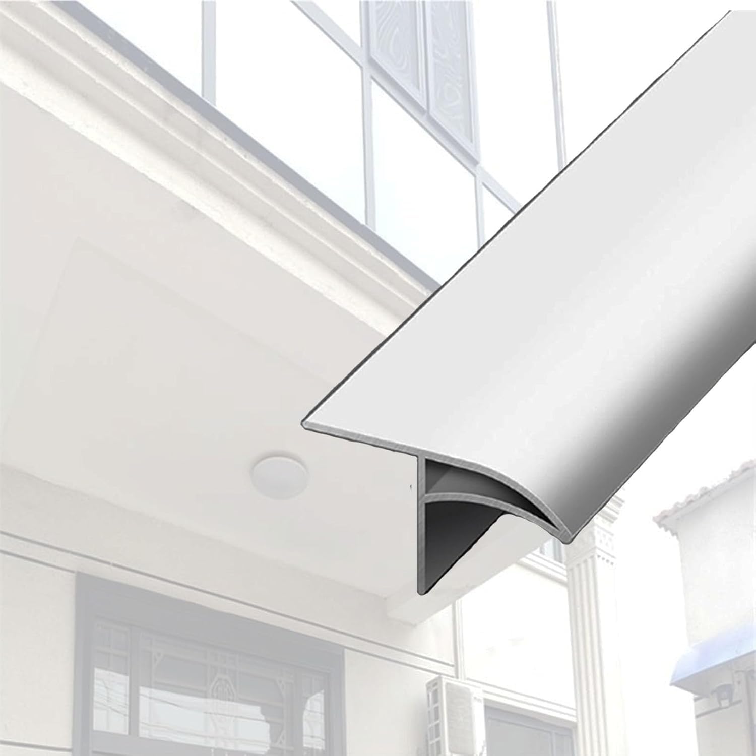 QYLTTDM Metal Yard Eaves Drip Line Deflector, Eagle Beak Diverter Strips For Edge Protection, Rain Diverter For Wall Protection And Decoration, Outdoor Window Sill Nosing Molding W 50 MM L 50 CM