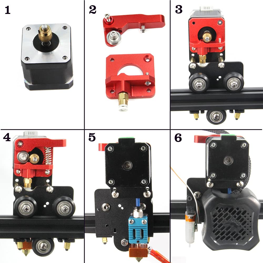 EIN-Gang-Extruder mit Riemenscheiben Upgrade Direktplatte mit NEMA17 Easy Print Flexible Filament für Ender 3 V2 Ender 3series CR-10series (Einzelextruder-Support+Motor-Kit)