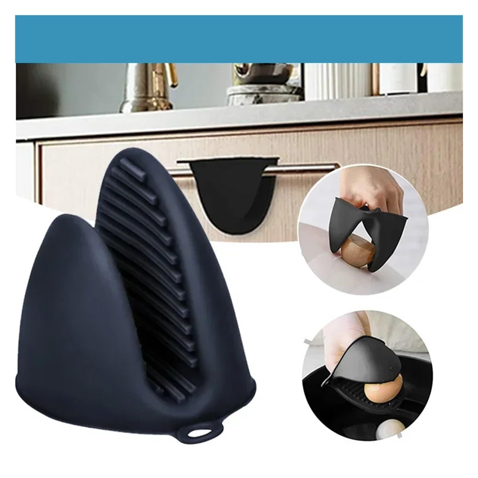 Guanti clip in silicone 2 pz, presina antiscivolo cucina