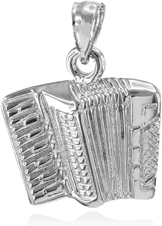 925 Sterling Silver Music Charm Accordion Pendant