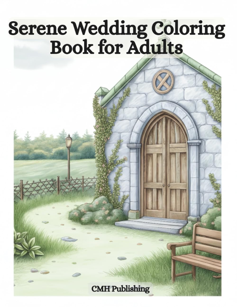 Serene Wedding Coloring Book for Adults: 47 Beautiful Grayscale Pages of Flowers, Wedding Cakes, Romantic Scenes for Relaxation and Stress Relief (Pre-Shaded Coloring Fun)