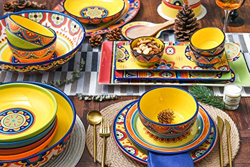 Bico-Tunisian-Ceramic-Dinner-Plates-Set-of-4-Microwave-Dishwasher-Safe-Set-of-4-11-inch-for-Pasta-Salad-Maincourse Bico Tunisian Ceramic Dinner Plates Set of 4 Microwave Dishwasher Safe Set of 4 11 inch for Pasta Salad Maincourse
