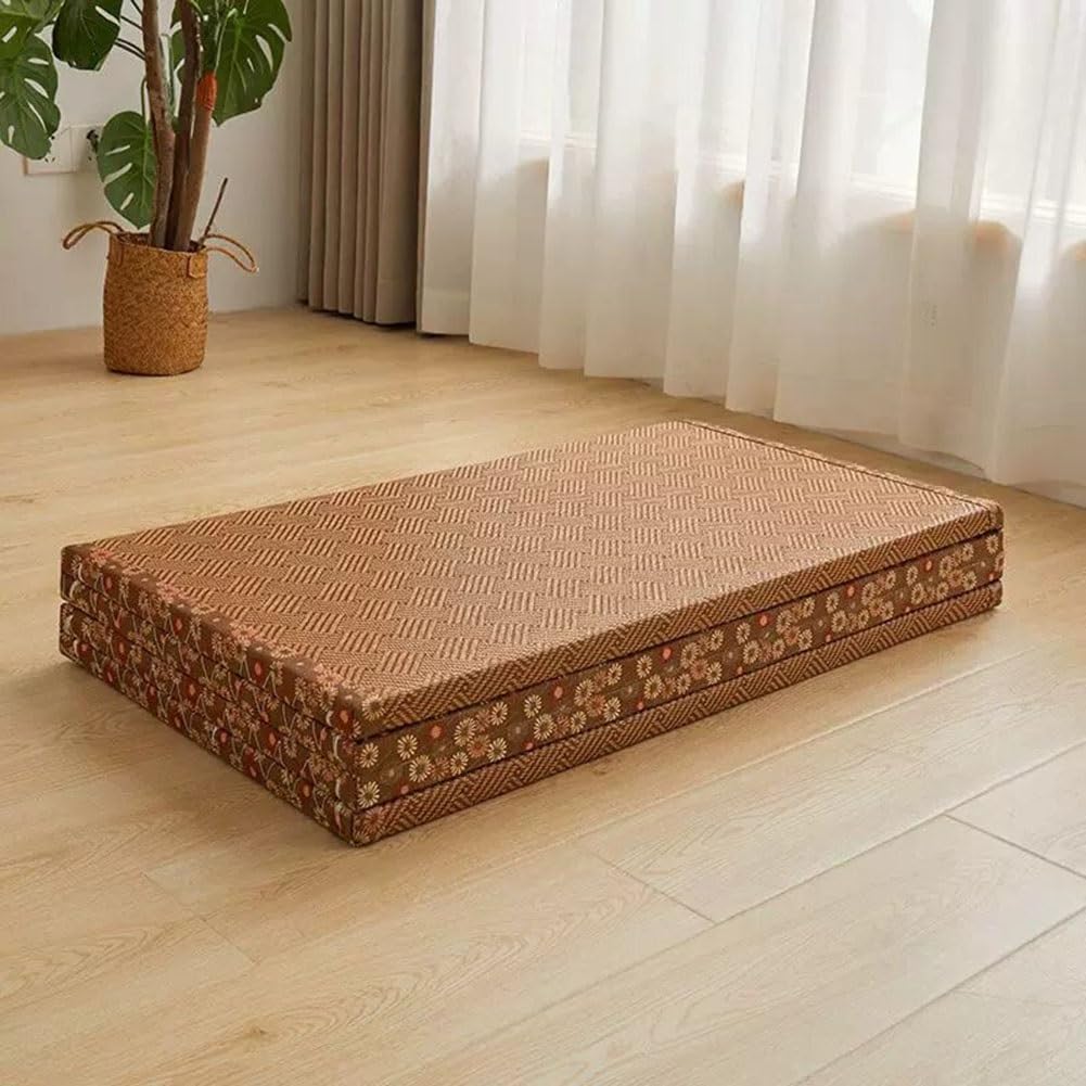 Artiz Esterilla De Tatami Tradicional Japonesa De 0,5 Mm De Grosor, Colchón De Suelo Plegable De Fibra De Coco Natural/Esterilla De Meditación para Dormir, Sentarse, Relajación