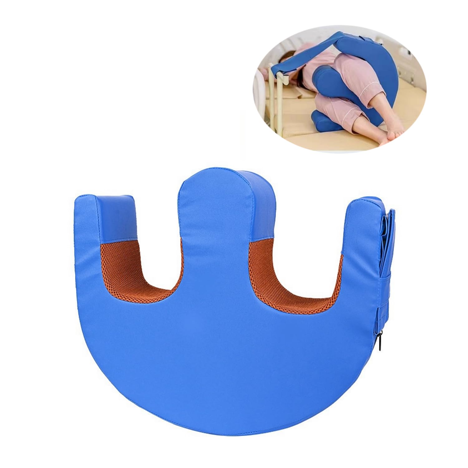 HuangJingYu Bedridden Patient Turning Device Waterproof PU Turn Over Cushion for Paralyzed Patients, Elderly, Disabled elderly turning aid Thick high elastic antibacterial sponge (Blue)