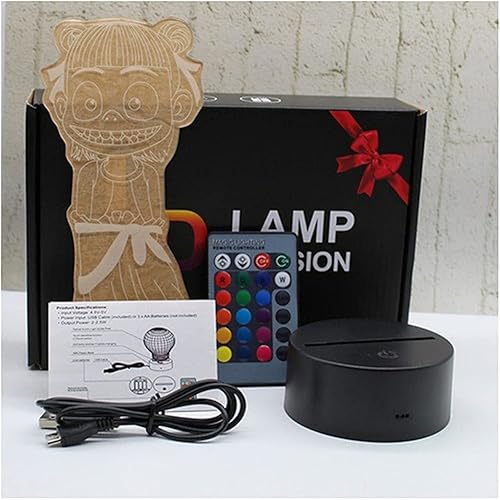 Miniatura 7 de 3D Led noche luz anime USB dormitorio decoración luz manga regalo de cumpleaños Inosuke Hashibira acrílico RGB lámpara