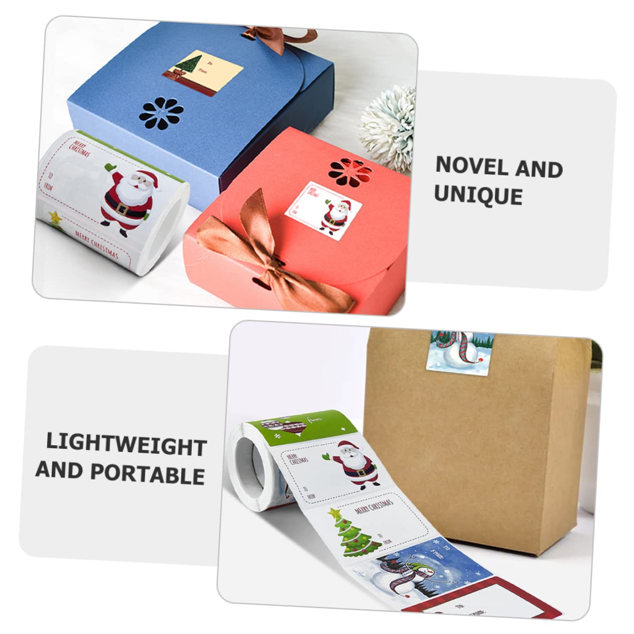 VILLCASE 10rollos Etiquetas De Navidad De Pegatinas Divertidas Para Embalaje De De Fiesta y Tarjetas Diseño Caricaturesco