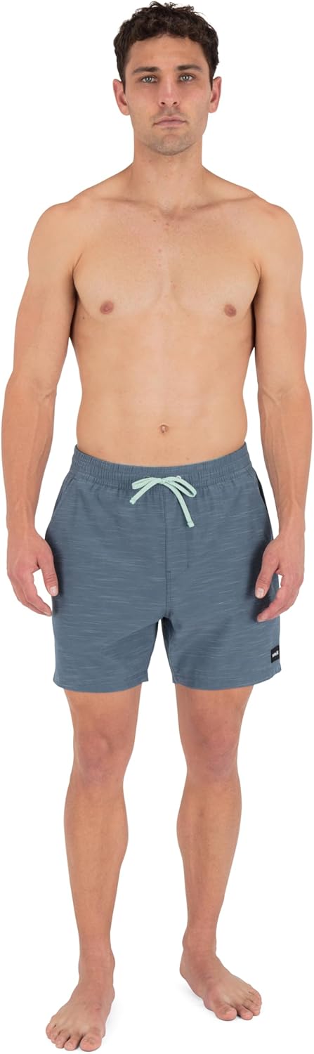 Hurley Men's 4-Way Stretch Compression Lined 6" Inseam Boardshort, 17" Outseam, Elastic Waistband