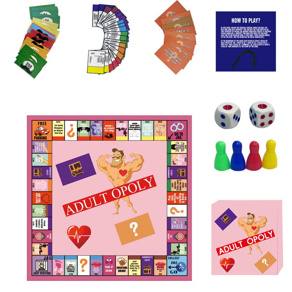 Couples Games – Couple Adult Opoly Board Game Relationship Card Games Portable Couple Games Birthday Date Night Gifts for Husband Wife - Cool Anniversary or Valentines Gift