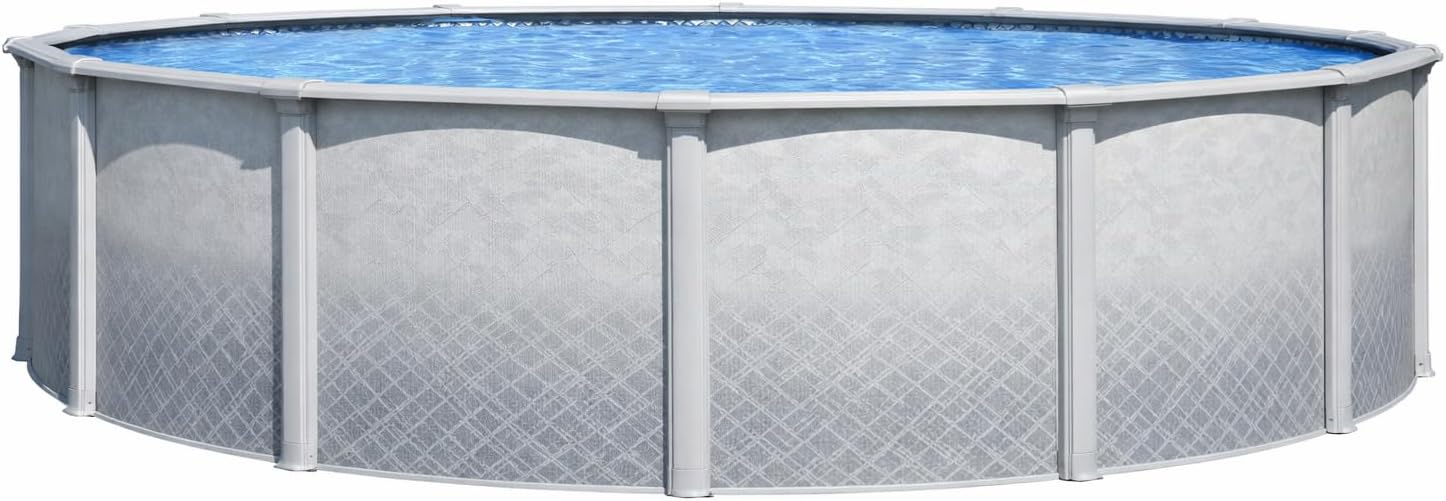 Lake Effect Pools 'Lifestyle' 21 ft Round Above Ground Swimming Pool | 54 Inch Resin Protected Steel Sided Walls | Bundle Includes: 25 Gauge Overlap Liner & Widemouth Skimmer