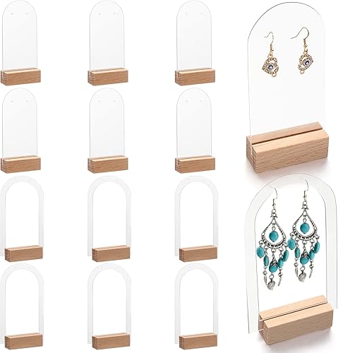 Yulejo Soporte de exhibición de aretes de acrílico, soporte de joyería para venta al por menor, soporte para aretes de acrílico, soporte de acrílico