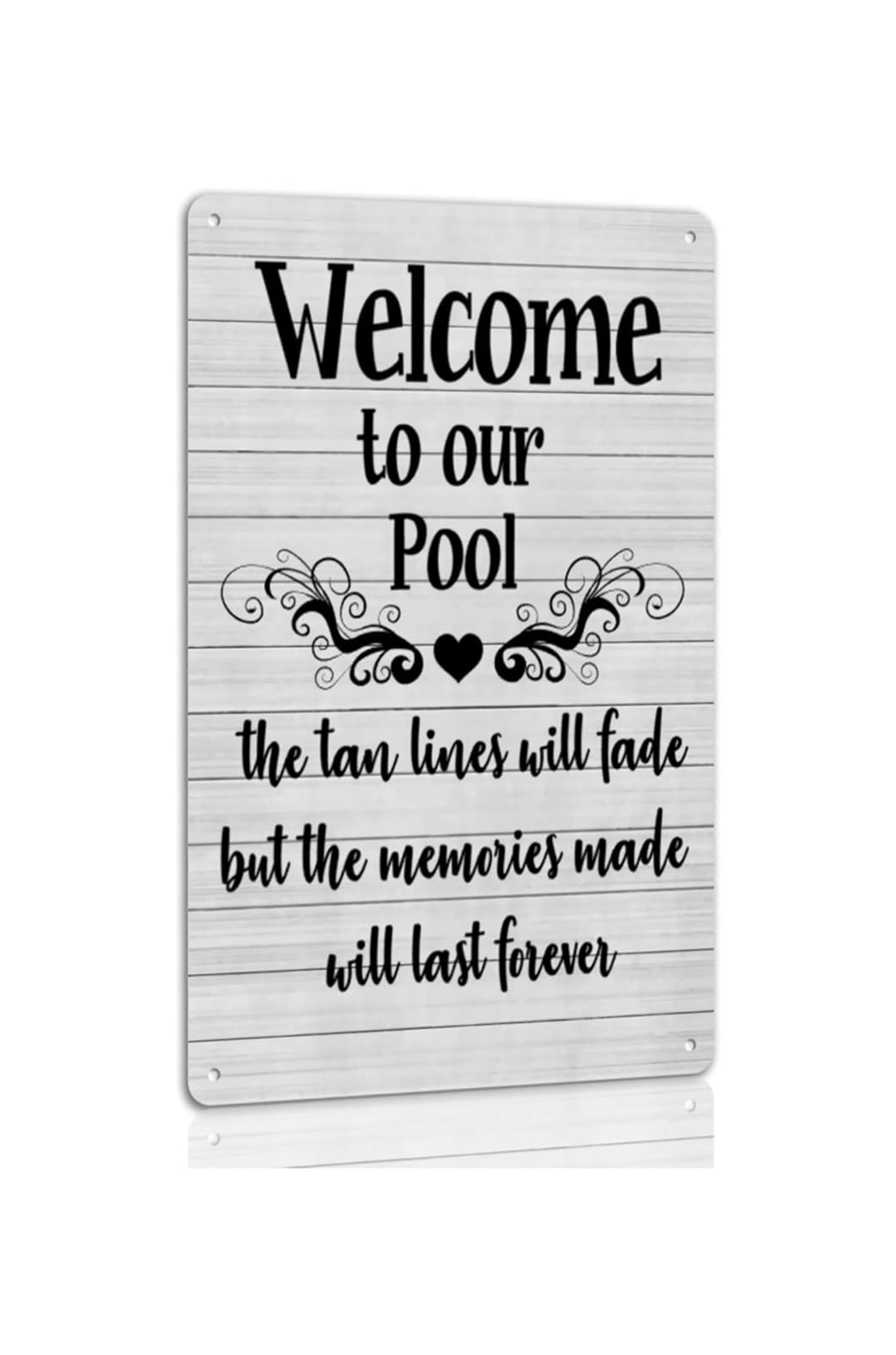 AUOQKQUT Welcome to Our Pool Vintage Metal Tin Sign Outdoor Swimming Pool Wall Decor Retro Backyard Sign 8 X 12 inch