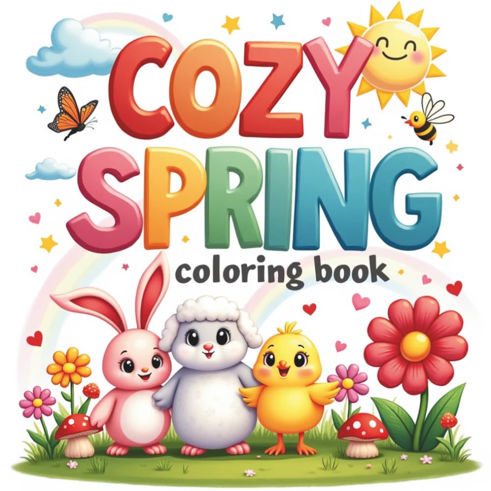 Cozy Spring Coloring Book: Relaxing Springtime Scenes, Flowers, Gardens, and Nature Designs for Adults – Stress Relief Coloring Pages for Mindfulness and Creativity