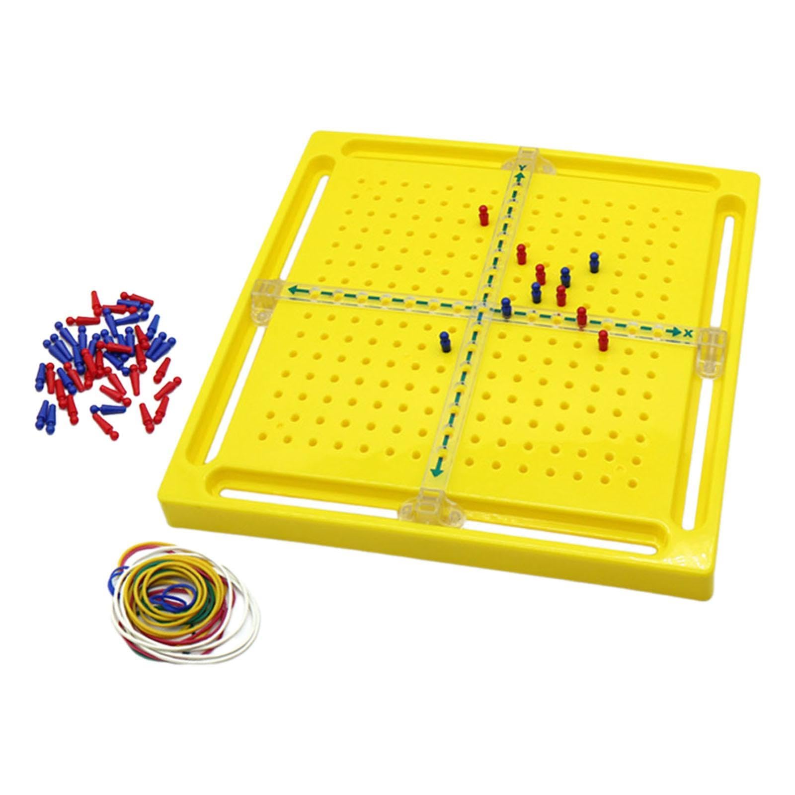 Luwecf Wood Geoboards Set Children Mathematics Teaching Aids Xy Axis Mathematical Coordinate Graphs Teaching Tools for 3 4 5 Year Old