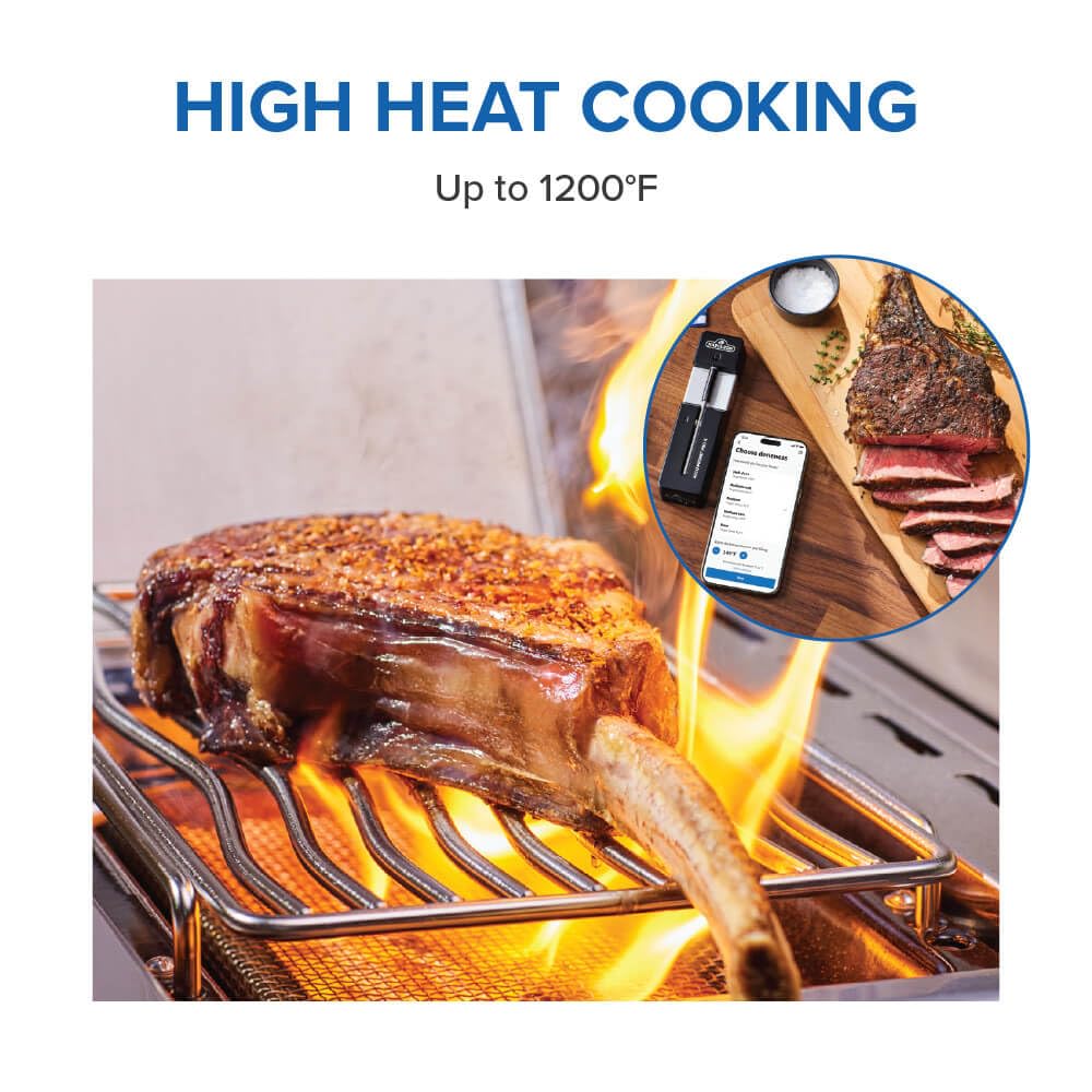 Napoleon ACCU-Probe™ PRO X - Termometro intelligente wireless Bluetooth®, portata illimitata WiFi, resistente al calore, impermeabile, lavabile in lavastoviglie, 6 sensori, barbecue, grill, forno