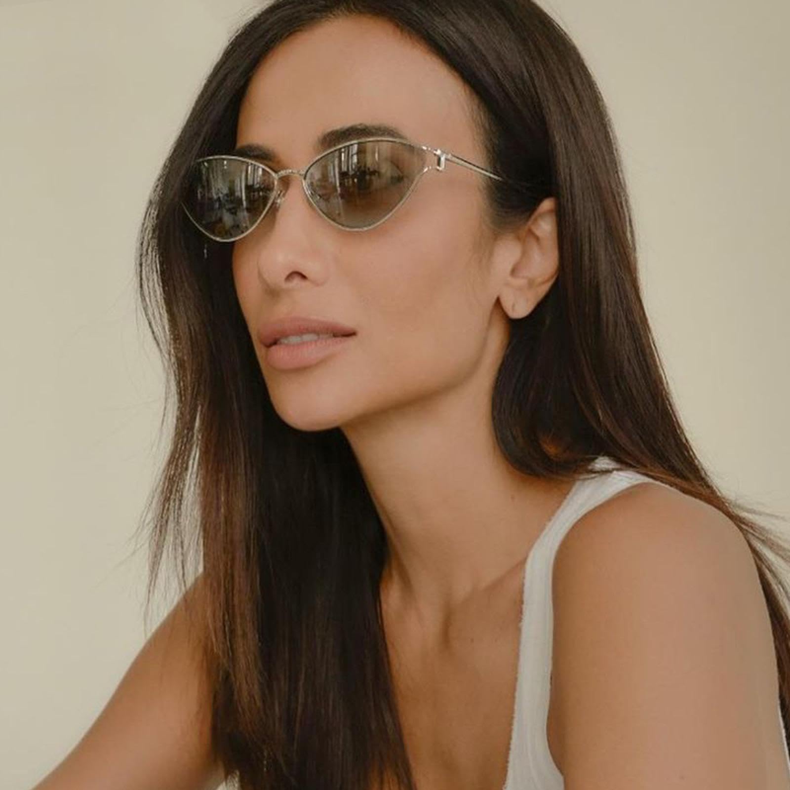 Gafas de sol con protección Uv400 | Ojo de gato pequeño ovalado punk metal | Mujeres y hombres para deportes al aire libre y conducción
