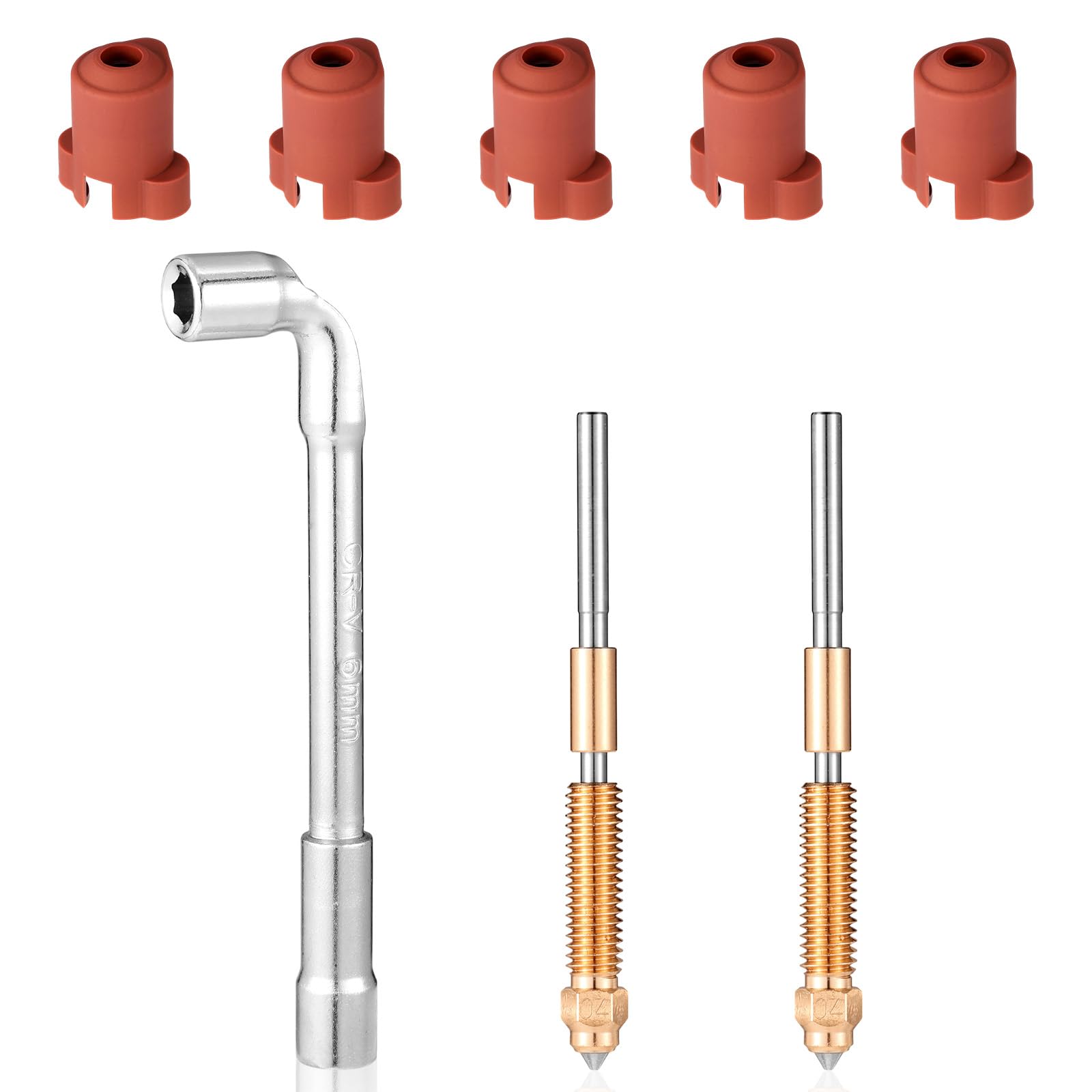 – Nozzle Kit for Creality, Including 2 Nozzles 5 Silicone Socks and 1 Wrench Practical 3D Printer Accessories Compatible with Creality K1/K1C/K1 SE