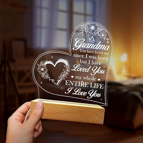 Vista 53 de SANDJEST Luz nocturna acrílica, regalos cristianos para mujeres, regalos inspiradores con versículos de la Biblia, decoración religiosa