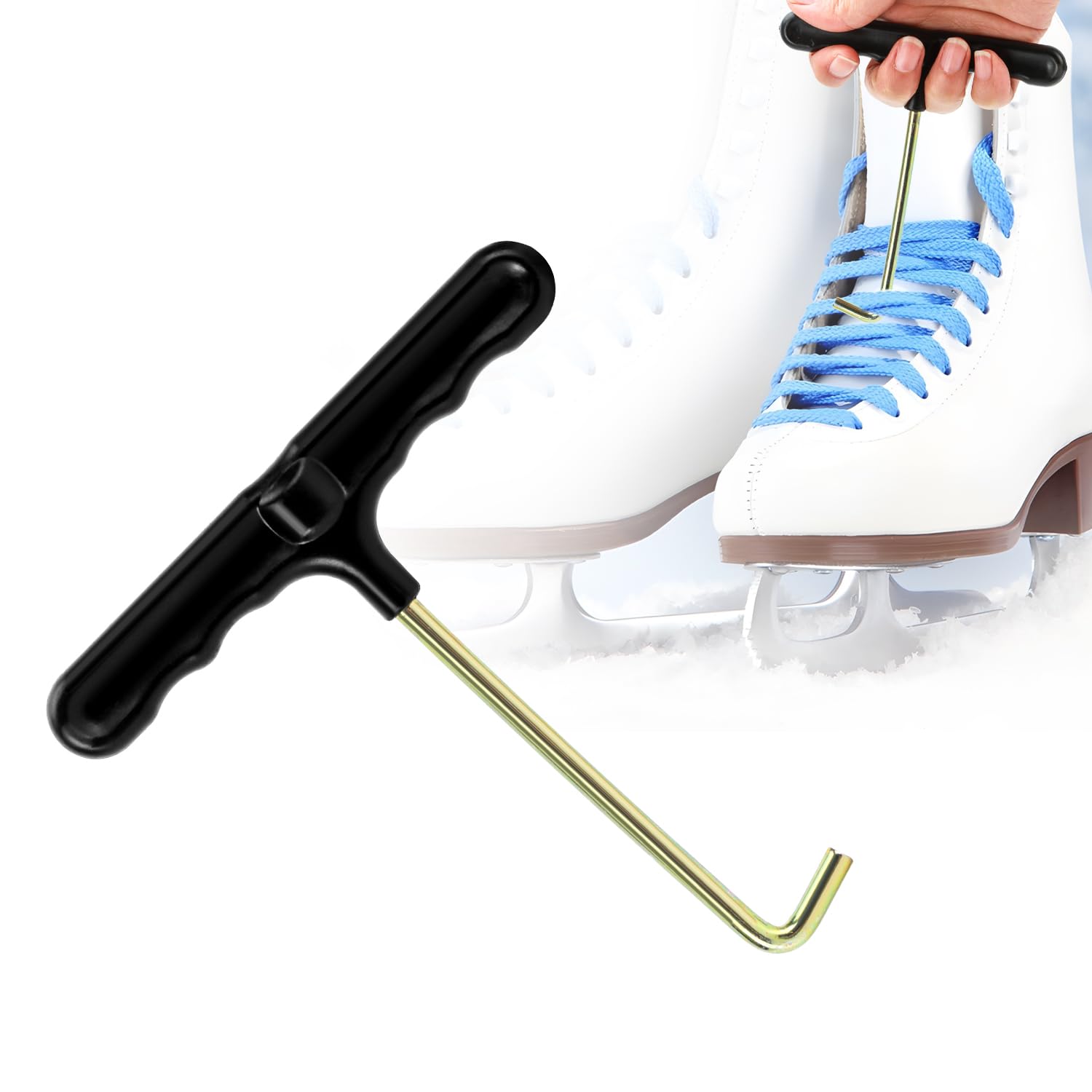 Tasodin Shoe Lace Tightner, Skate Key Boot Lace Hooks Puller for Ice-Skates Hockey Skates Figure-Skates Boots Shoes, Stainless Steel Trampoline Spring