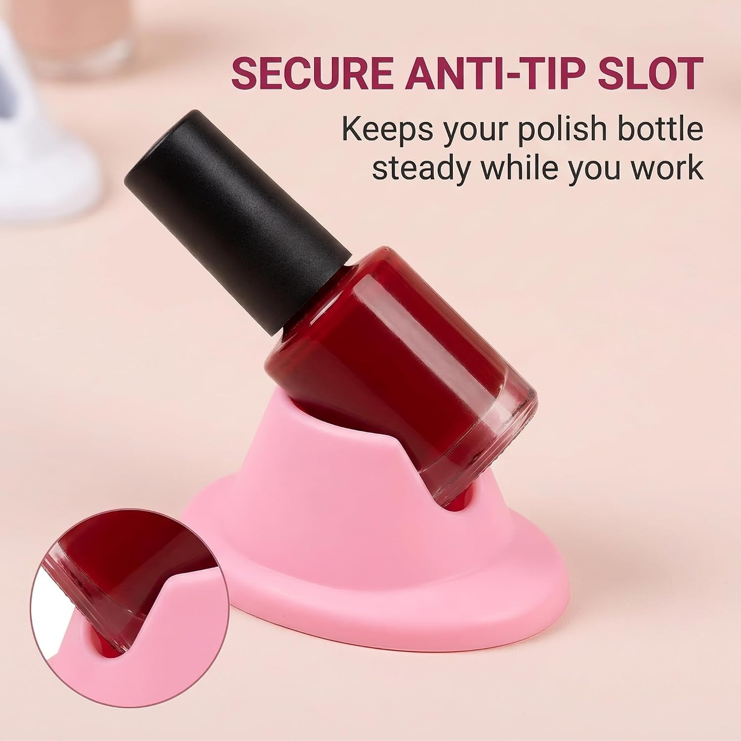 Nagellack-Flaschenhalter aus weichem Gummi, auslaufsicher, Nagelkunst-Organizer, Maniküre-Werkzeuge für Salon-Design, Politur, Fuß-, Hand- und Nagelpflege, 4 Stück