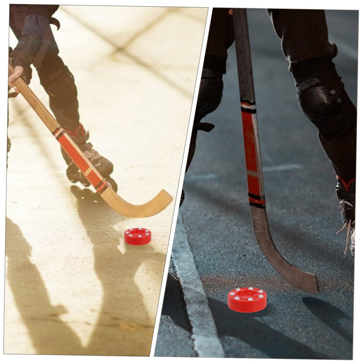 Kisangel Bola De Rodillos Hockey Rodillo De Ejercicio De Rodillos Disco Callejero Disco Duradero Herramientas De Entrenamiento De Rodillos Páginas Rojo
