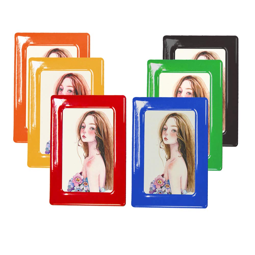 Magnetic Photo Frames, 5 Pack Magnetic Picture Frame 5 * 7 for Refrigerator, Cabinet, Locker,Dishwasher & Other Metallic Surfaces (Red)