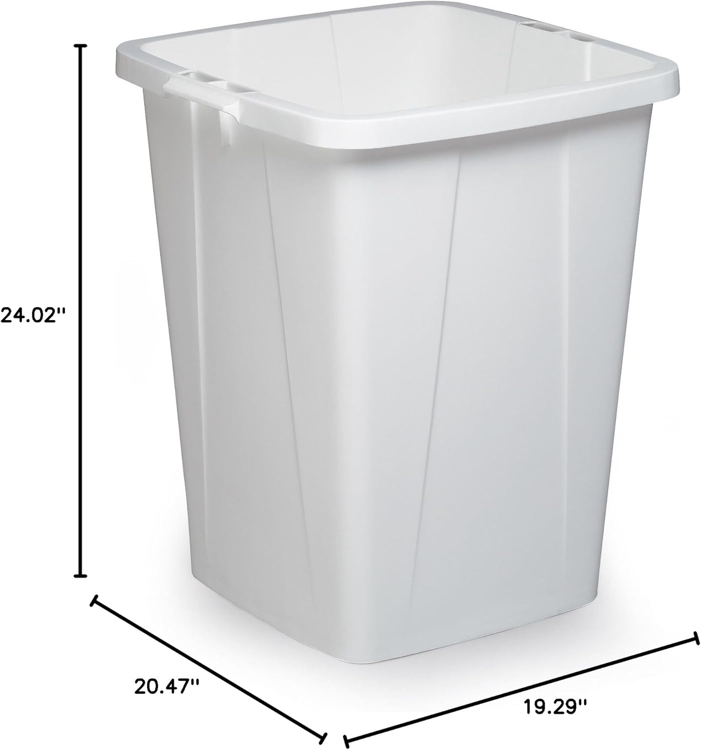 Durable DURABIN 90 Rectangular Waste Bin White | 90 Litre Capacity | Food and Freezer Safe | Perfect for Waste Collection or Recycling
