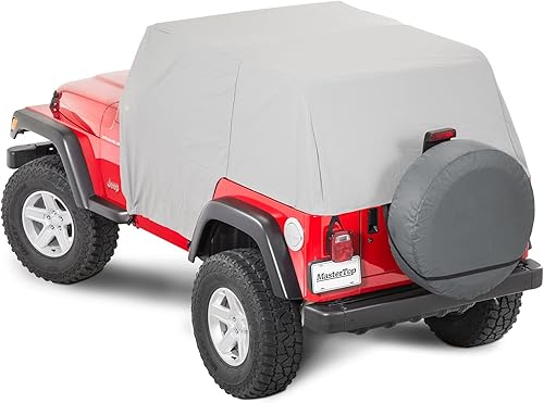 MasterTop Cubierta de cabina de puerta completa con bolsa de almacenamiento, se adapta a Jeep Wrangler YJ y TJ 1992-2006 - Funda impermeable