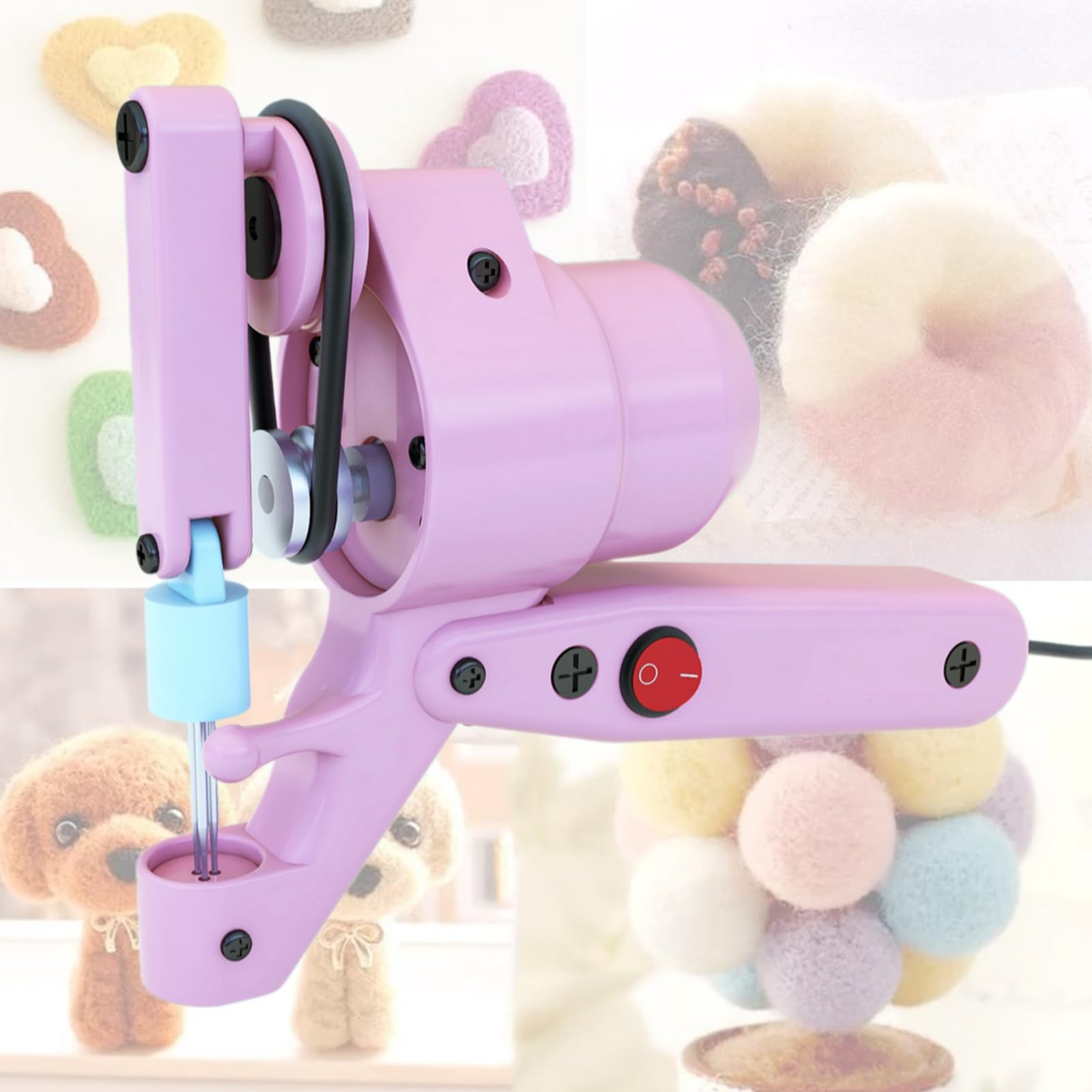 XCSCUK Electric Needle Felting Machine Tools, Punch Style Felting Needle Tool, 1-3 Needles Can Be Replaced,for DIY Wool Painting/Felted Craft Work