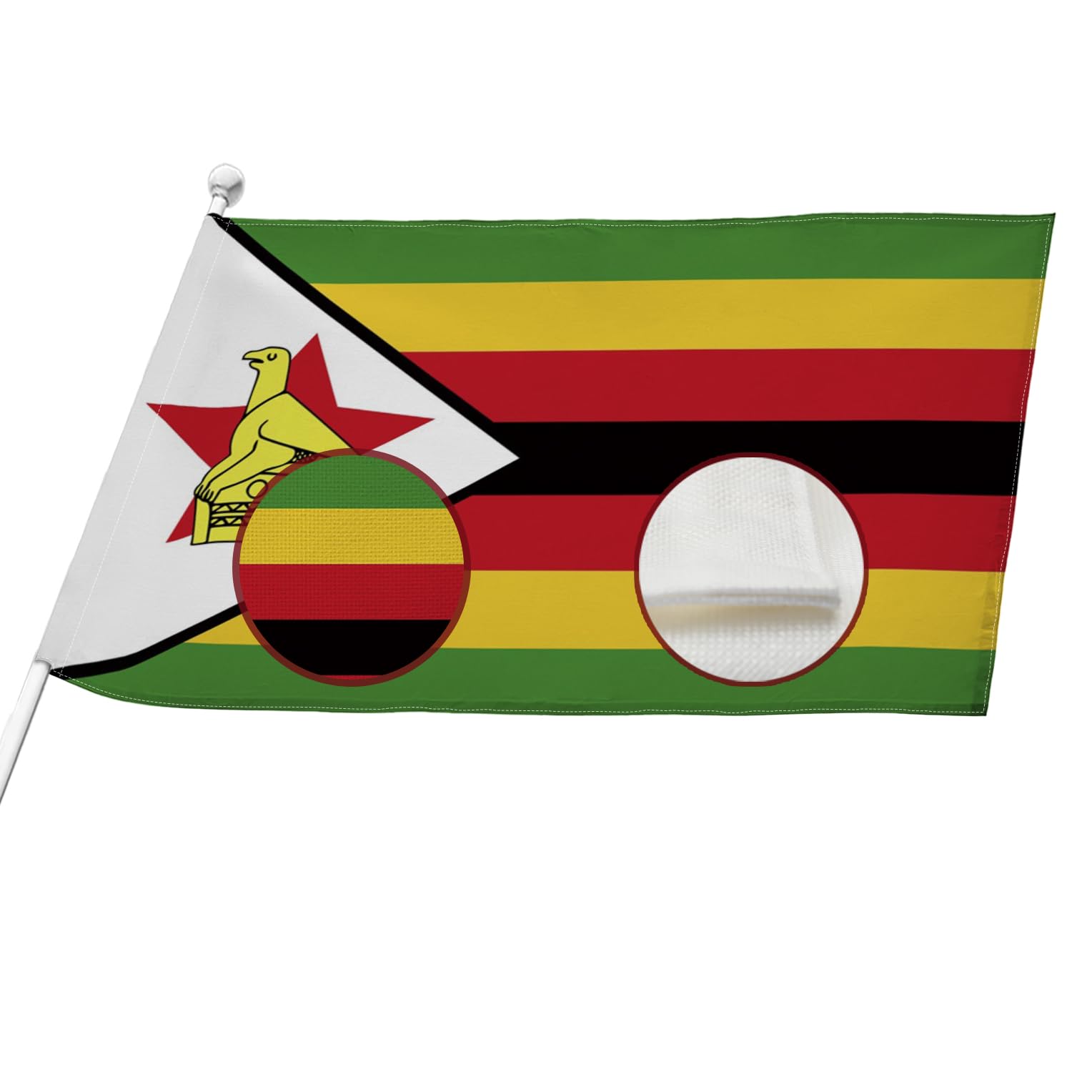Drapeau du Zimbabwe 90x150 cm double face en toile de jute par YongFoto