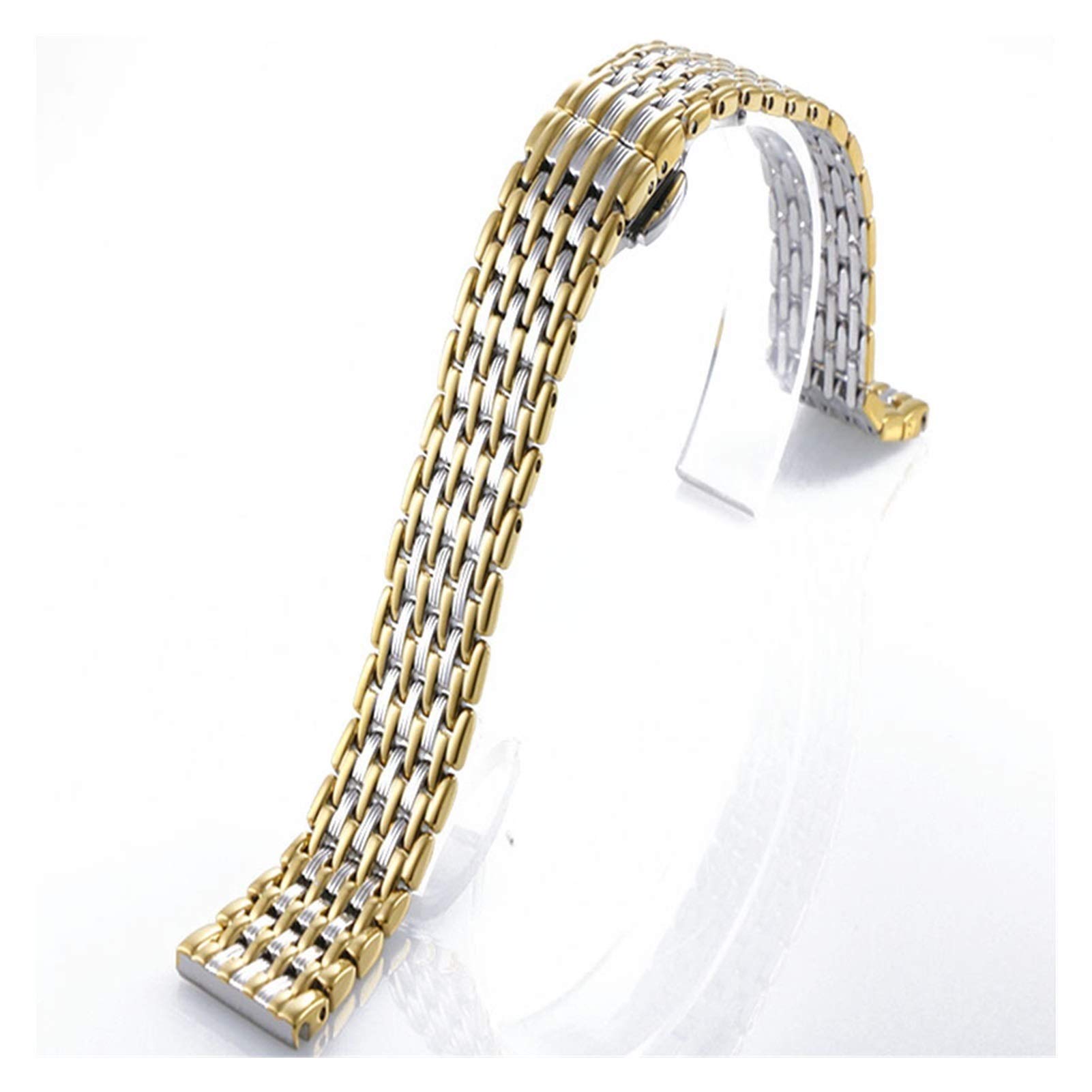 Bracelet de Montre Bracelet en Acier Inoxydable Bracelet à Boucle Papillon Double Bouton pour Femme Bracelet en Acier Inoxydable Montre pour Hommes Accessoires Bracelet