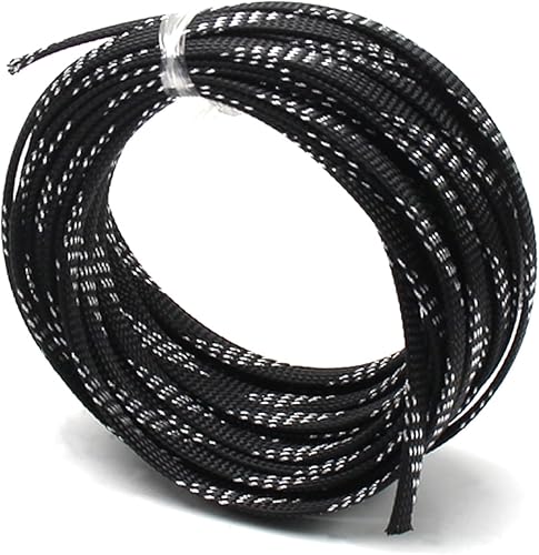 Miniatura 6 de Othmro Funda de cable trenzado flexible de PET de 32.8 ft32.8 pies, 0.31 pulgadas de ancho, manga de malla de alambre flexible para TV, audio, PC,
