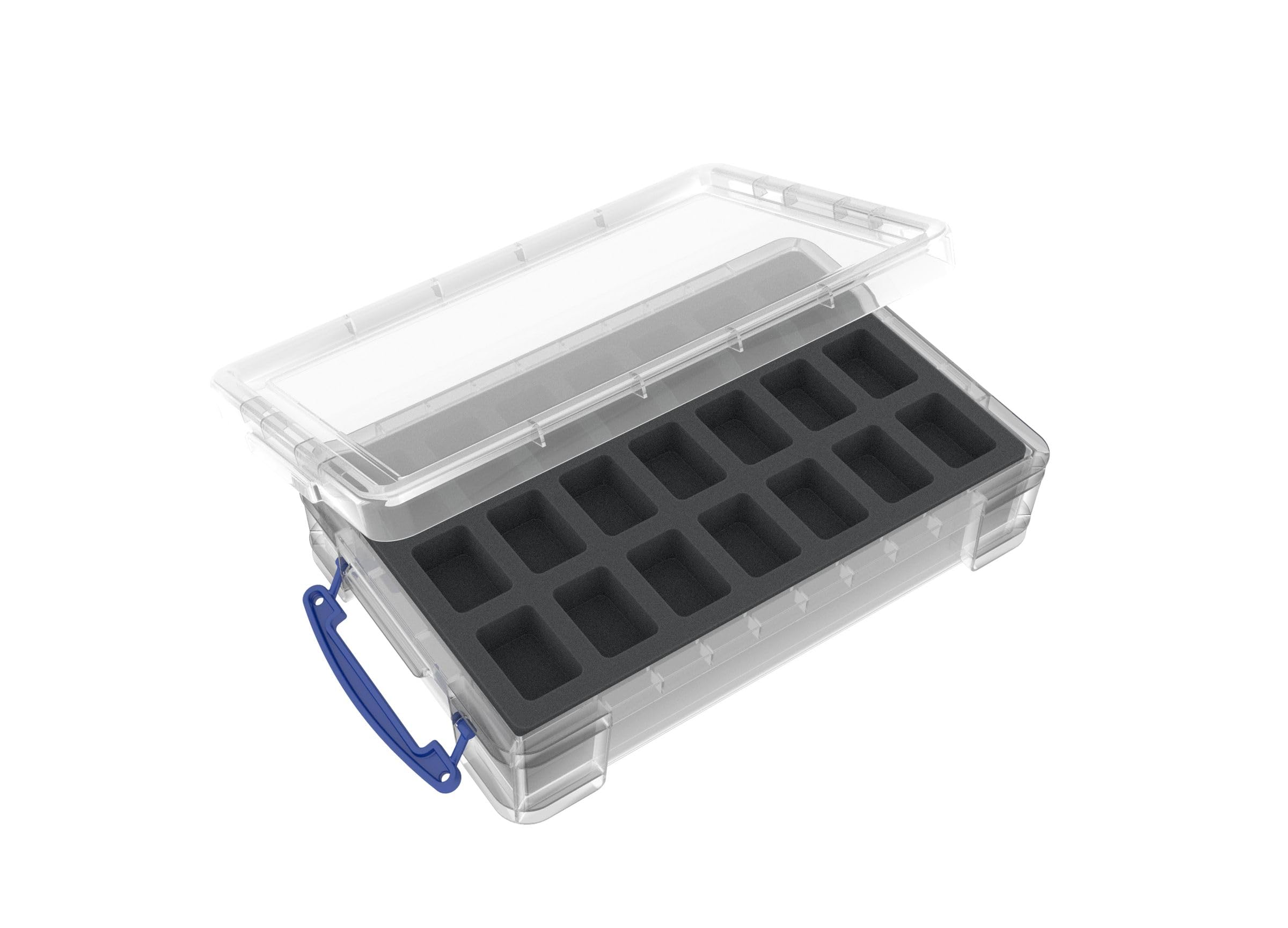 Feldherr foam set compatible with 4L Really Useful Boxes - 42 miniatures, Really Useful Boxes:Box 4 l included