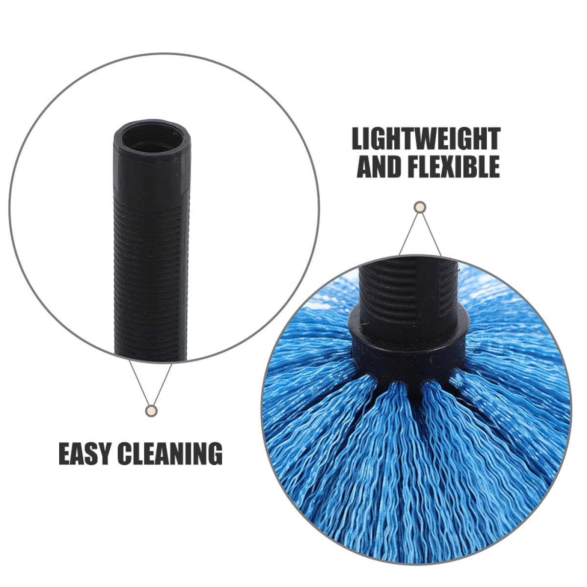 SHINEOFI Cepillo Quitatelarañas Esférico Azul 2 Unidades sin Poste para Limpieza de Techos Esquinas y Paredes Accesorio Ligero y Flexible para Uso Interior y Exterior Recambio para