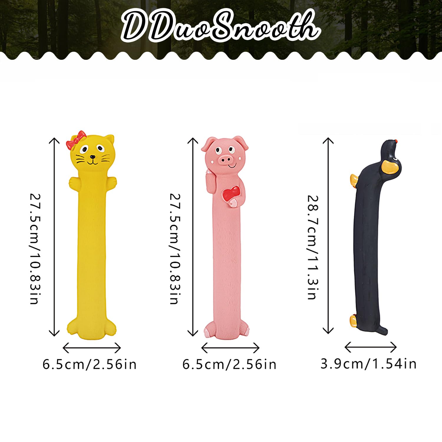 Confezione da 3 giocattoli per cani in lattice da 22,6 a 27,7 cm, colori assortiti per razze medie e grandi (giallo, rosa e nero)