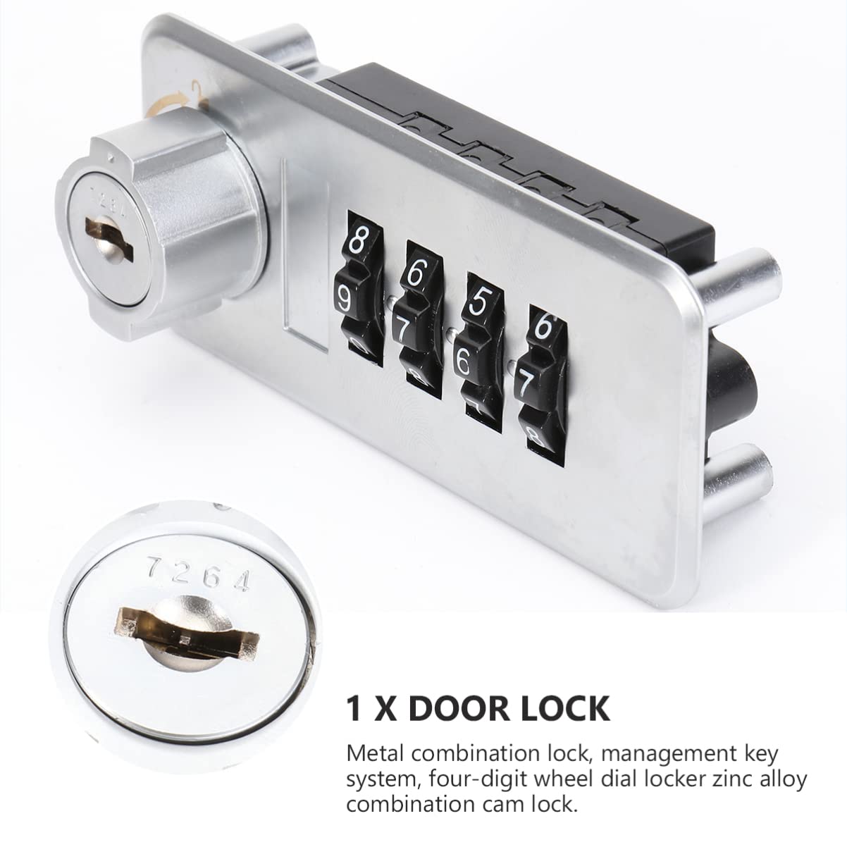 Candado de combinación, Candado de código de candado, Candado, Gabinete de almacenamiento de metal Dial Camlock de metal al aire libre for candado Cajón Cam Dígito Fijo Escuela con casillero Correo Ce