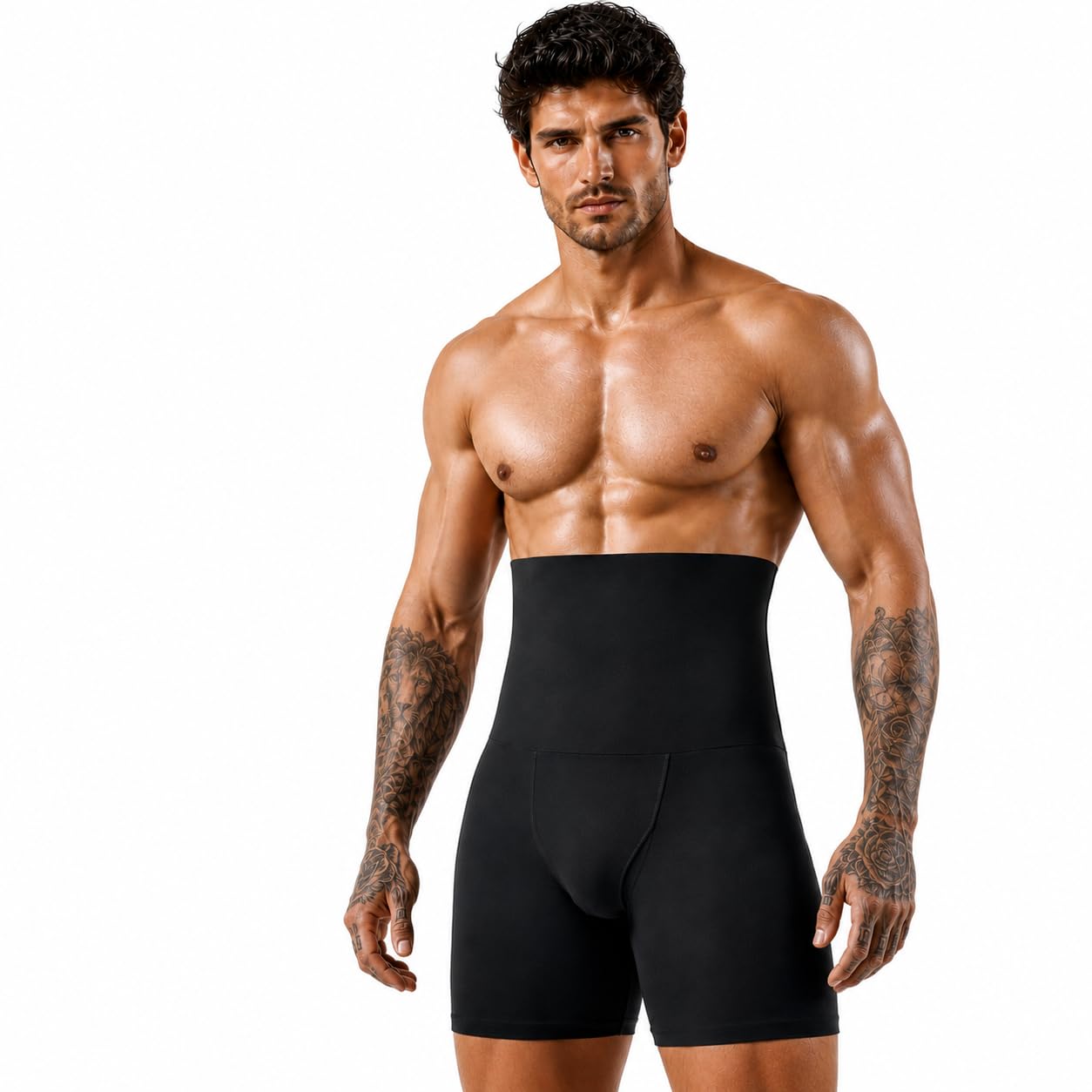 skylex Men's Shapewear Compression Shorts | High Waist Tummy Control Underwear | Breathable Seamless 4-Way Stretch | Invisible Body Shaper-picture-53