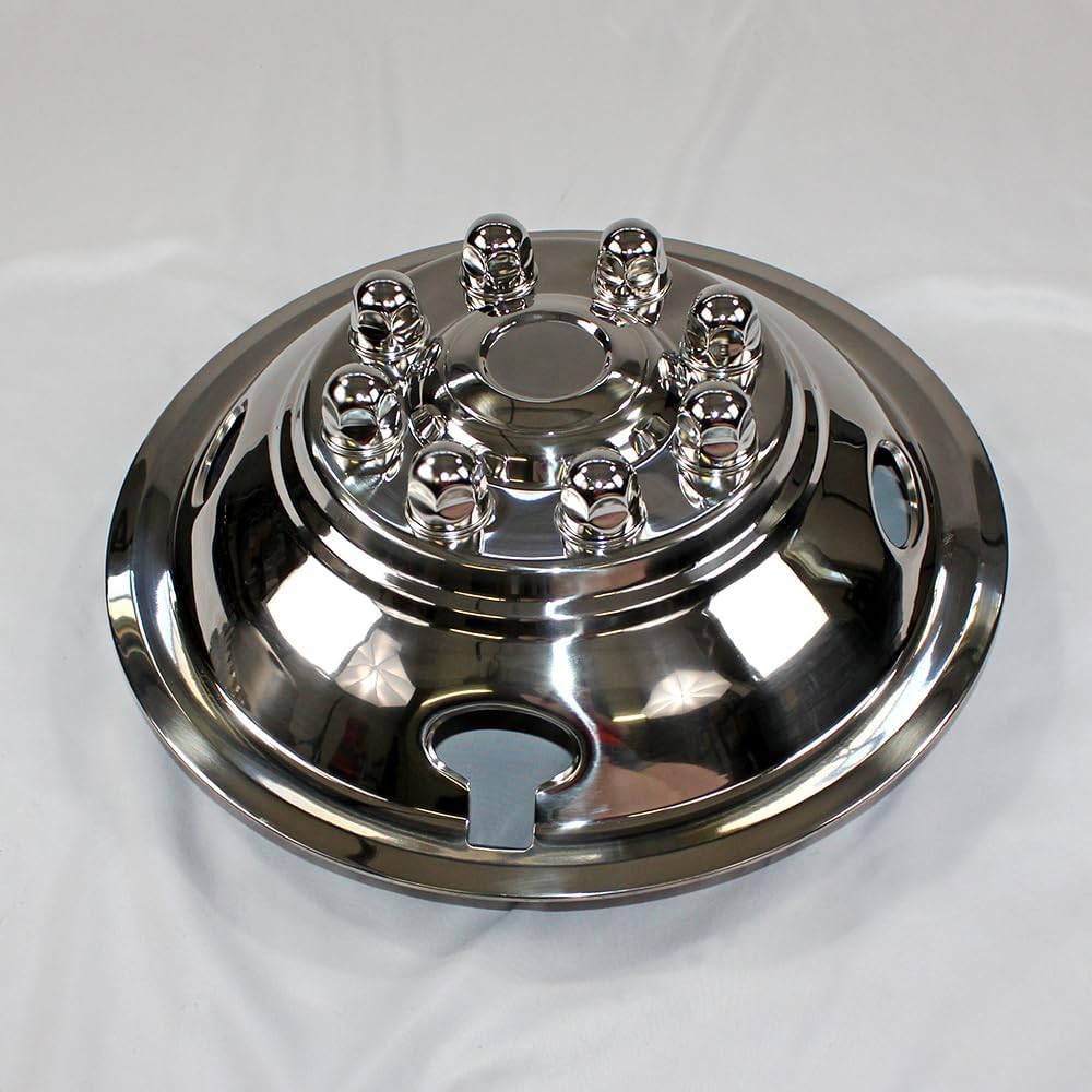 Set of Four 16" Polished Stainless Steel 8 Lug Snap-On Dually Wheel Simulators