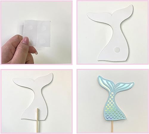 Miniatura 6 de 31 adornos de sirena para tartas de sirena bajo el mar, temática de cumpleaños, boda, baby shower, suministros de decoración (31 unidades)