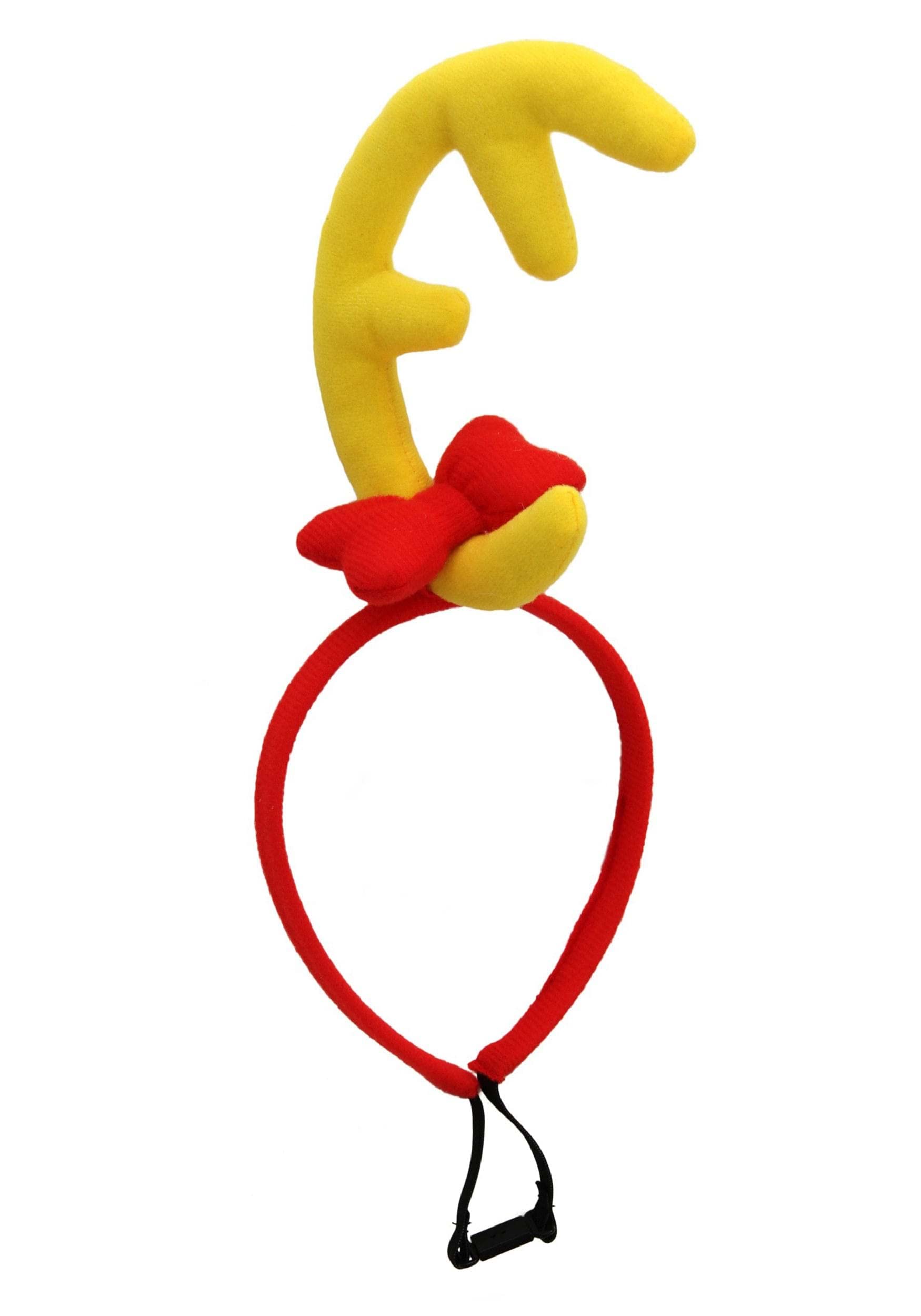elope The Grinch Max Headband Costume - Stuffed Antler with Adjustable Chin Strap