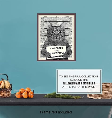 Miniatura 7 de Guilty Cat Wall Decor - Cat Wall Art - Dictionary Art - 8x10 Humorous Poster, Mugshot Wall Art or Home Decoration for Bathroom, Bath - Funny Gag