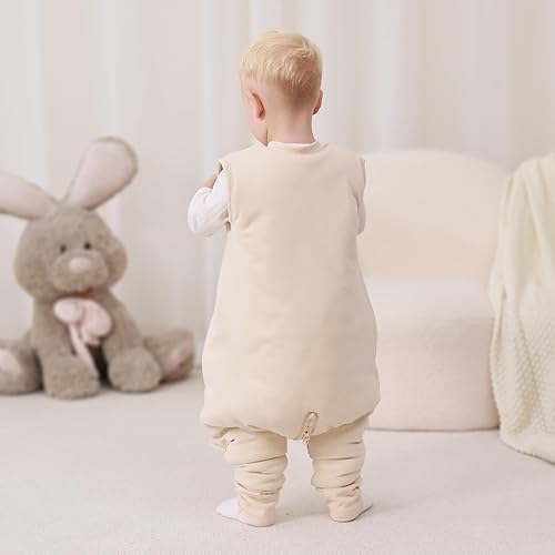 Miniatura 9 de Mosebears Saco de dormir para bebé con pies, saco de dormir de invierno para bebé para niños pequeños, grueso 2.5 TOG (6-18 meses, altura del bebé