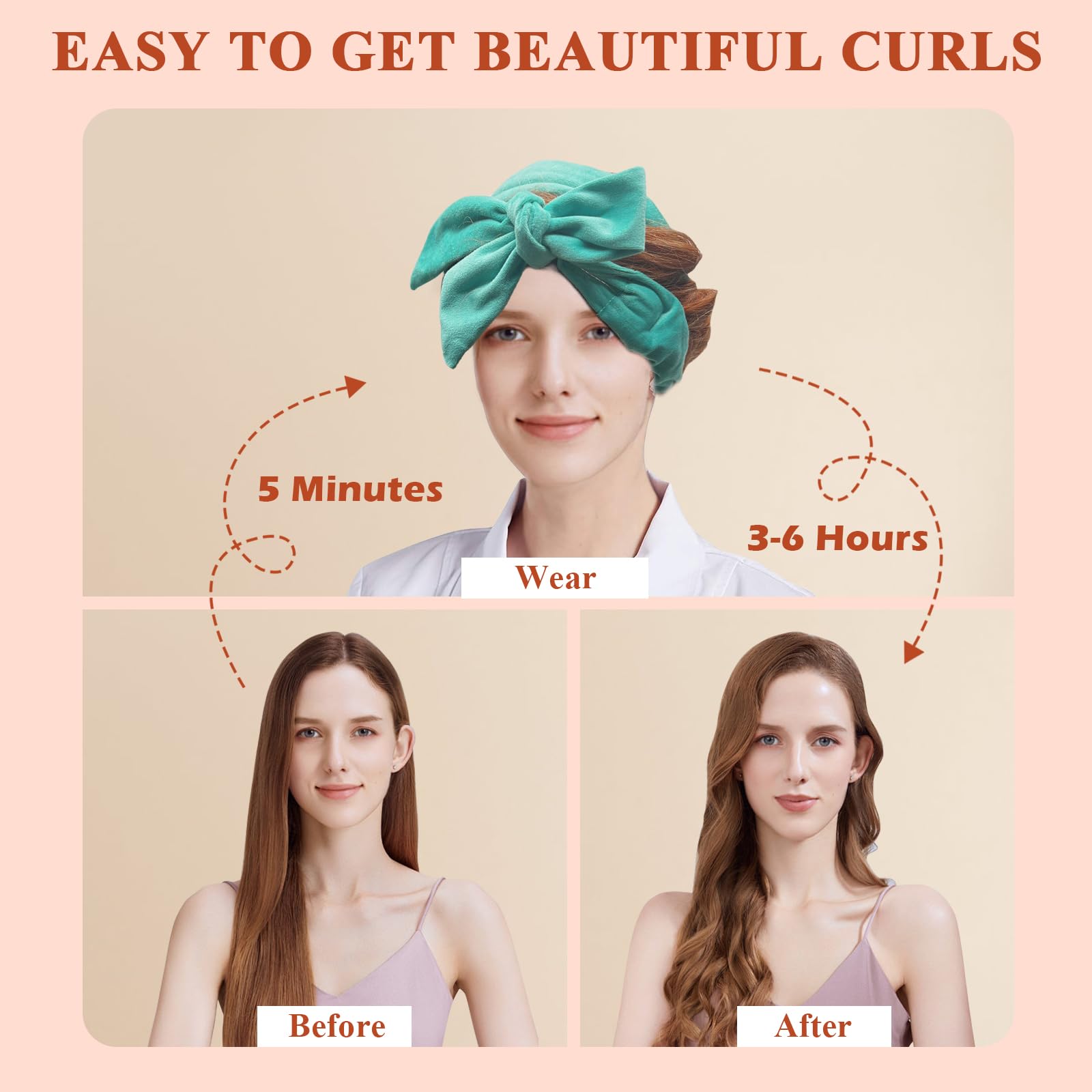 weiwei Heatless Curlers Headband, Heatless Overnight Curls Hair Curlers No Heat, 70" Soft No Heat Hair Curlers - Image 4