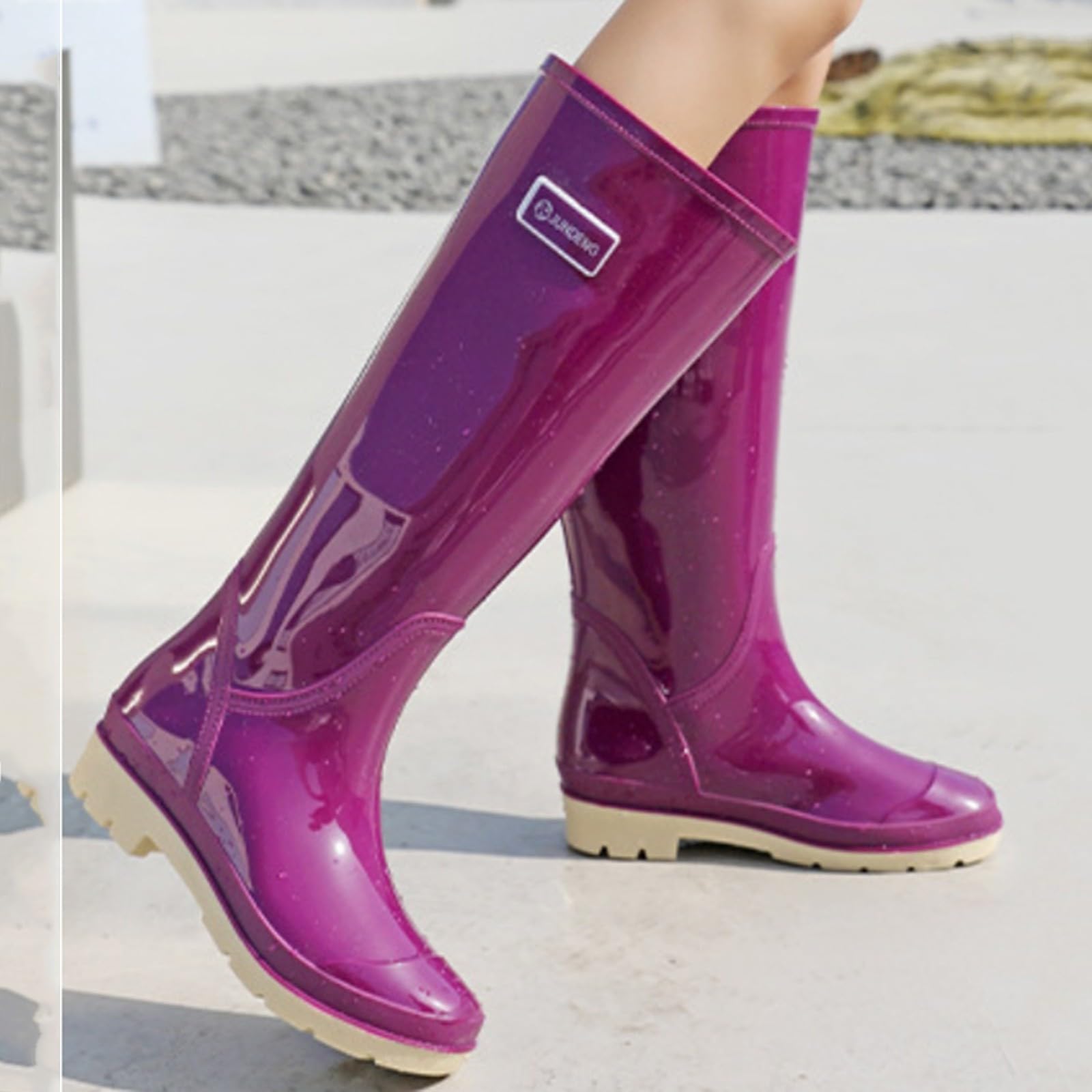 Wellingtonboots - Botas de agua para mujer, talla 6, botas de agua para mujer, botas de agua de pierna corta, media altura, impermeables, ligeras, para exteriores, zapatos cálidos