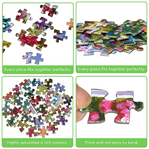 Jigsaw Puzzles 1000 Pieces for Adults | Flower Garden Country Cottage Scenery Jigsaw Puzzles for Teens Elderly | Challenging Family Puzzles Game