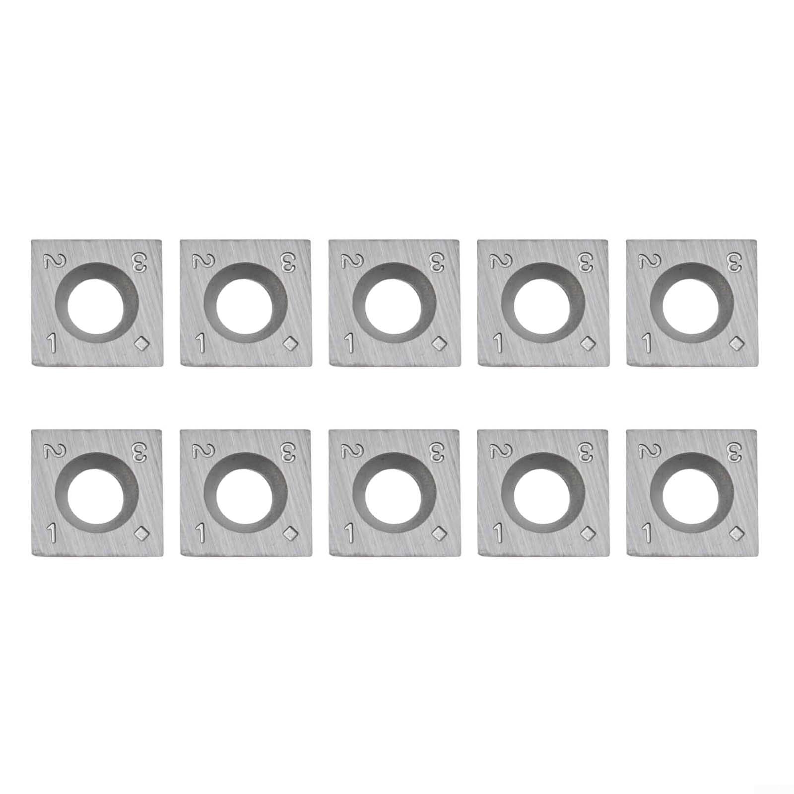 Plaquettes de coupe carrées en carbure de tungstène avec bord 4R0,5 pour tour à bois - 15 x 15 x 2,5 mm
