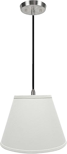 Aspen Creative 72682-11 - Lámpara colgante de techo colgante con pantalla de tela imperio de transición dura, 13 pulgadas de ancho