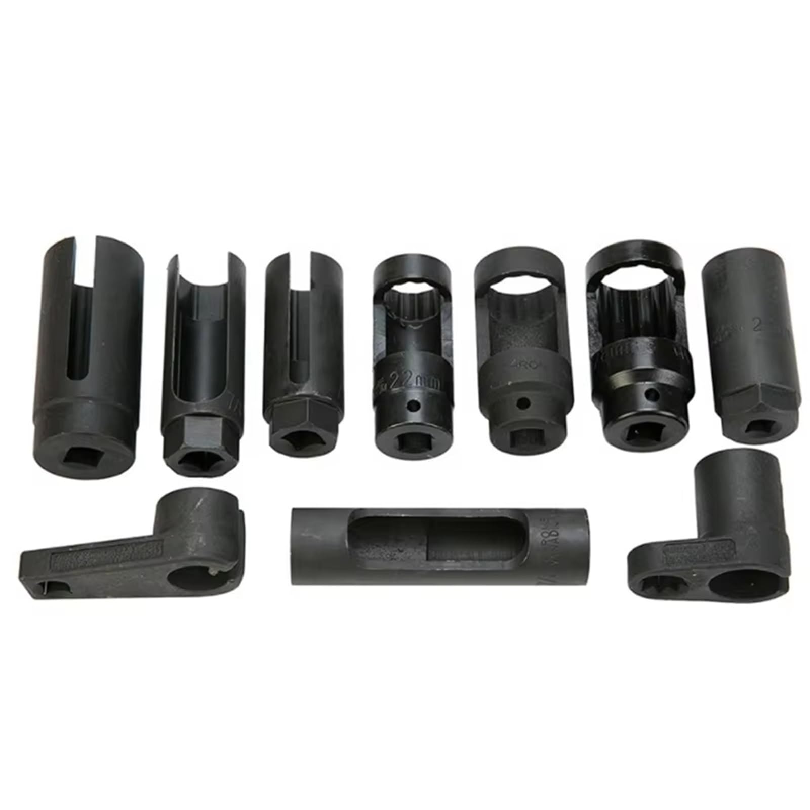 Juego de 10 Piezas de Llaves de Vaso para Sensor de oxígeno de 1/2" y 3/8", Herramientas de desmontaje e instalación de Sensor de vacío desplazado, Sensor de oxígeno O2 Lambda